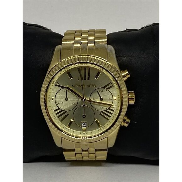 Michael Kors Lexington MK5556 Women Gold Stainless Steel Analog Dial Watch VK455 - Picture 3 of 12